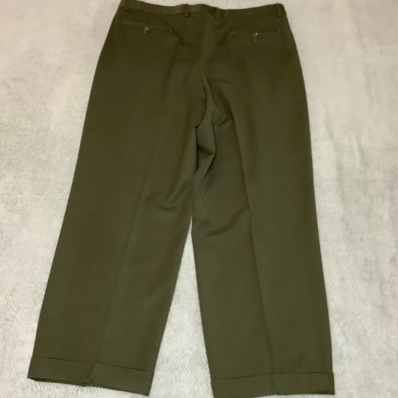 Italian Wool Pleated Trousers 38 Classic Tailored 28.5 Inseam - Picture 3 of 12